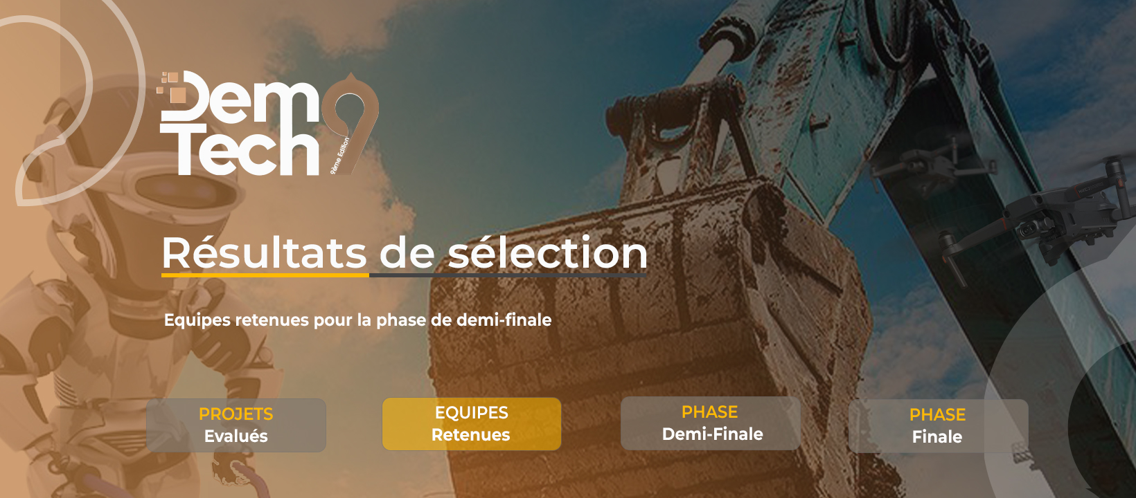 Démo Tech 9 : Résultats de l’étape de pré sélection